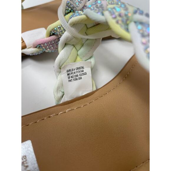 DV Dolce Vita Kid’s Cristal Rainbow Braided Rhinestone Slip On Sandals Size 4 - Picture 5 of 6